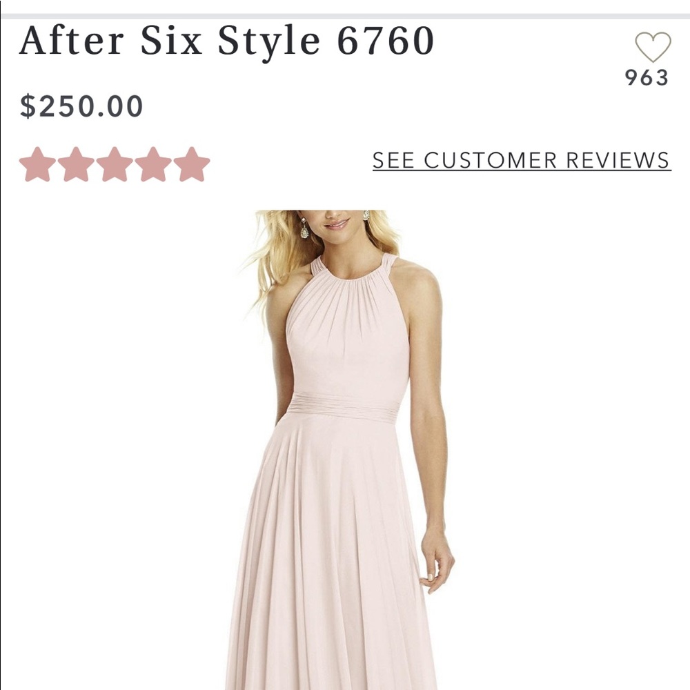 NWT After Six 6760 Blush Cross Strap Halter Maxi